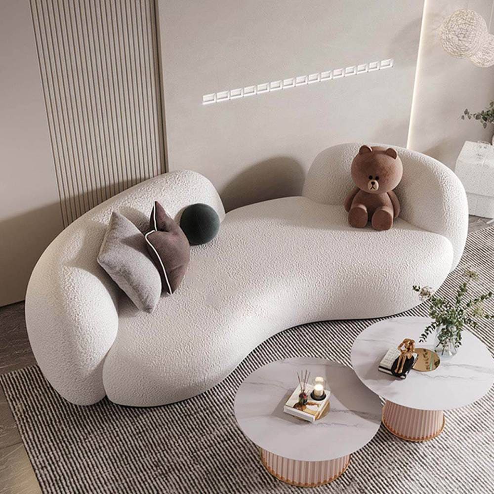 [四人掛け] VeroMan ソファ カウチ ラグジュアリーソファ リビング 高級感あふれるシープボア風ソファ モダン ユニーク レトロ シンプル アンティーク エレガント 韓国インテリア