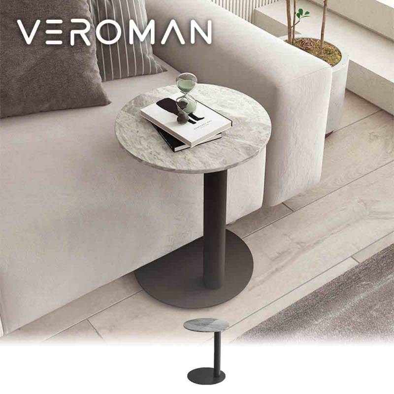 小] VeroMan エンドテーブル 大理石 マーブル サイドテーブル 差し込み