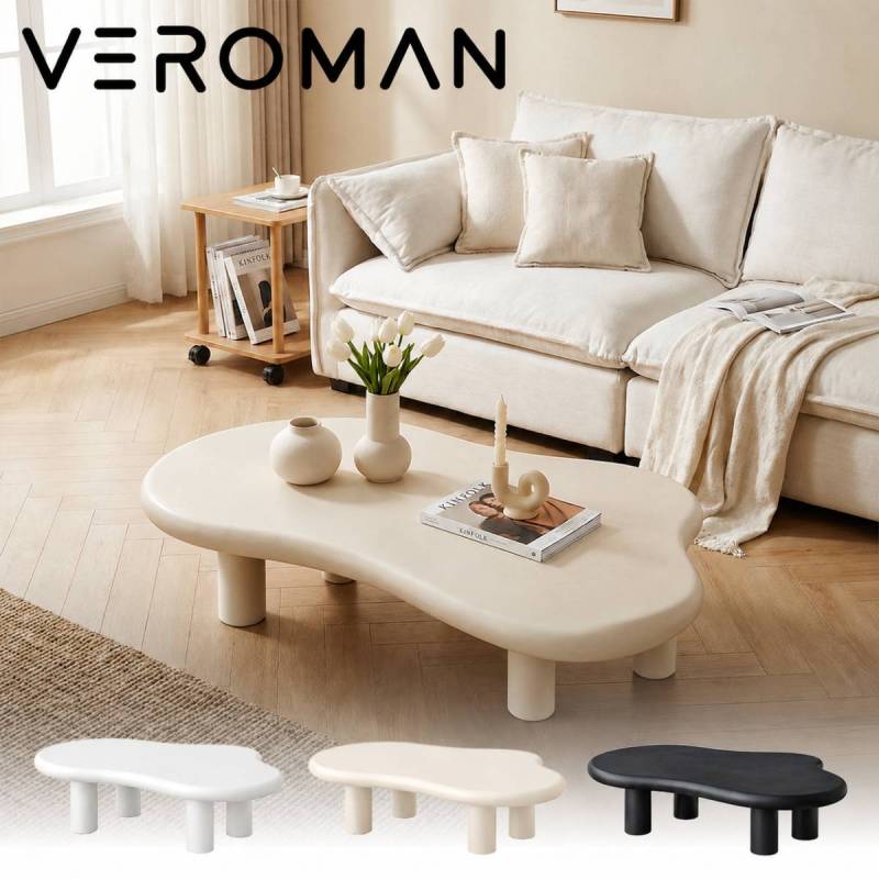 100cm] VeroMan うねうね 雲 コーヒーテーブル ウェーブ ローテーブル