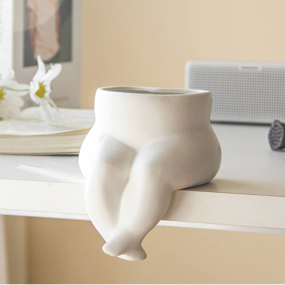 VeroMan 花瓶 フラワーベース ボディアート 下半身 人の脚 セラミック 陶器 器 オブジェ 置物 飾り 雑貨 一輪挿し アンティーク 韓国インテリア