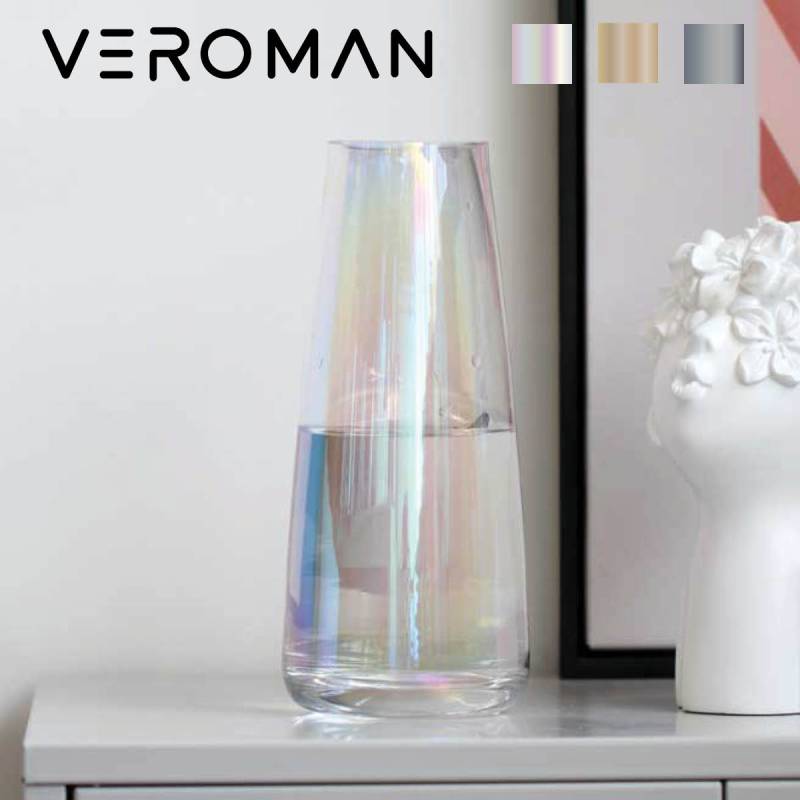 VeroMan フラワーベース オーロラ クリア 透明 花瓶 一輪挿し 花器