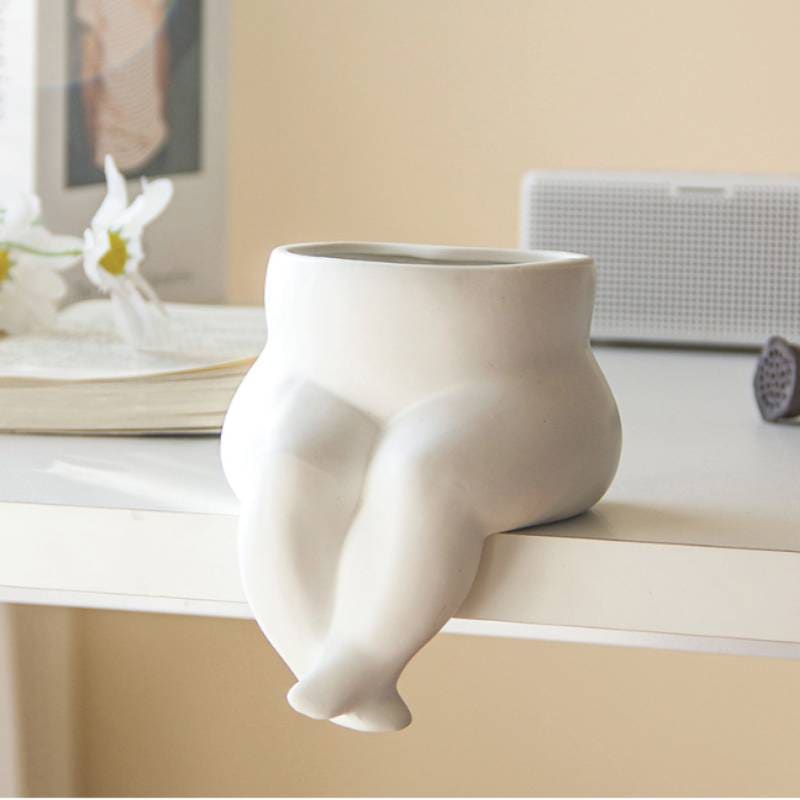 VeroMan 花瓶 フラワーベース ボディアート 下半身 人の脚 セラミック