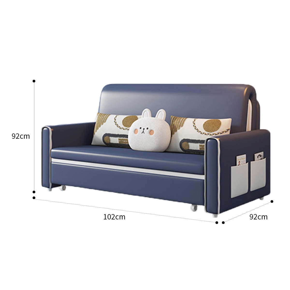 VeroMan 2人掛け ソファベッド サイドポケット付き ソファ 2WAY