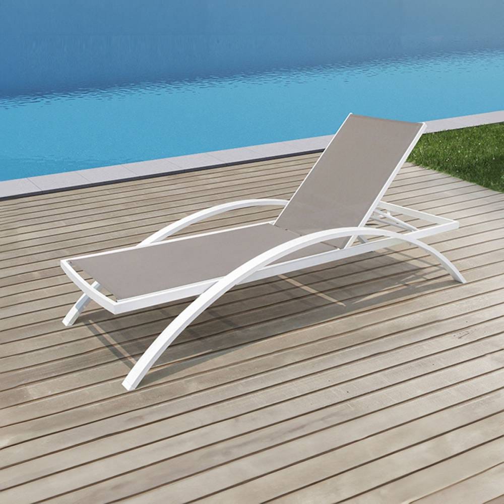 VeroMan リクライニング サンラウンジャー 映える 屋外 曲線 サンベッド プールチェア リゾートライク テラス ガーデン 防水 軽量 持ち運び便利 韓国インテリア