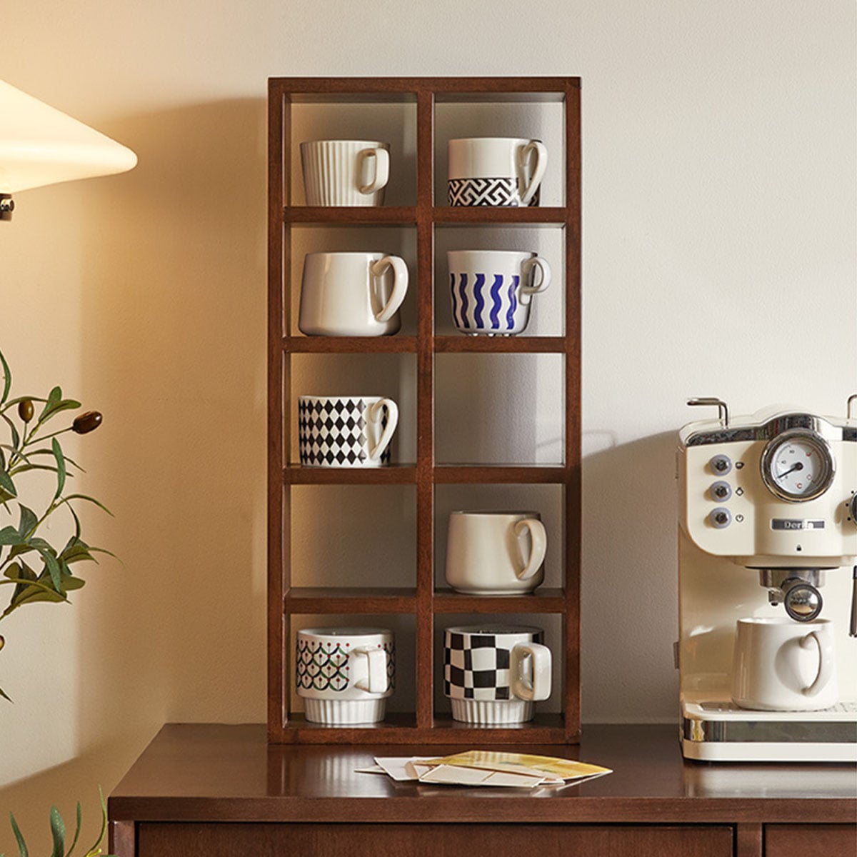 棚10分割] VeroMan 5x2 棚 ラック 収納棚 正方形 四角 木製 モダン