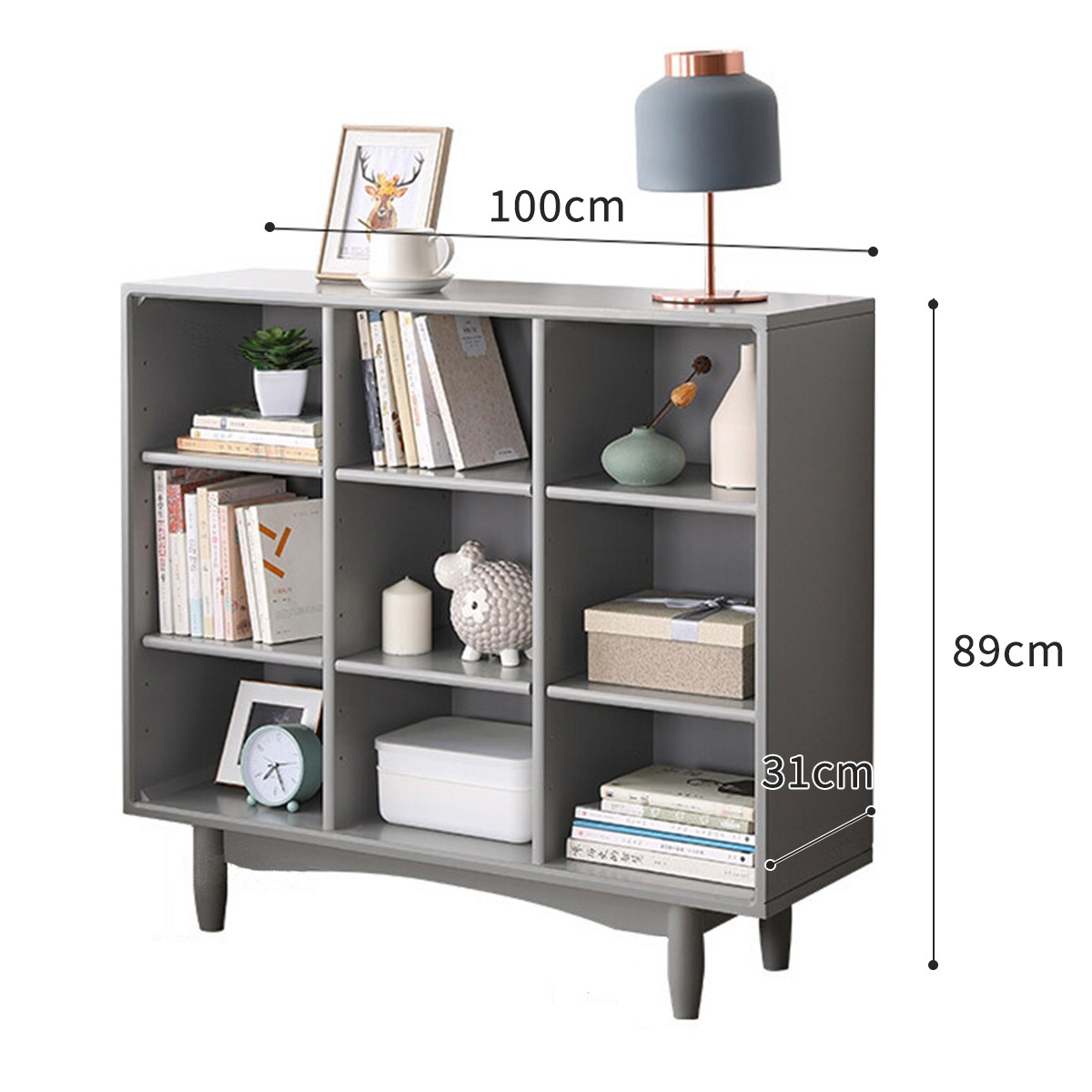 棚9分割] VeroMan 3x3 棚 ラック 収納棚 正方形 四角 木製 モダン