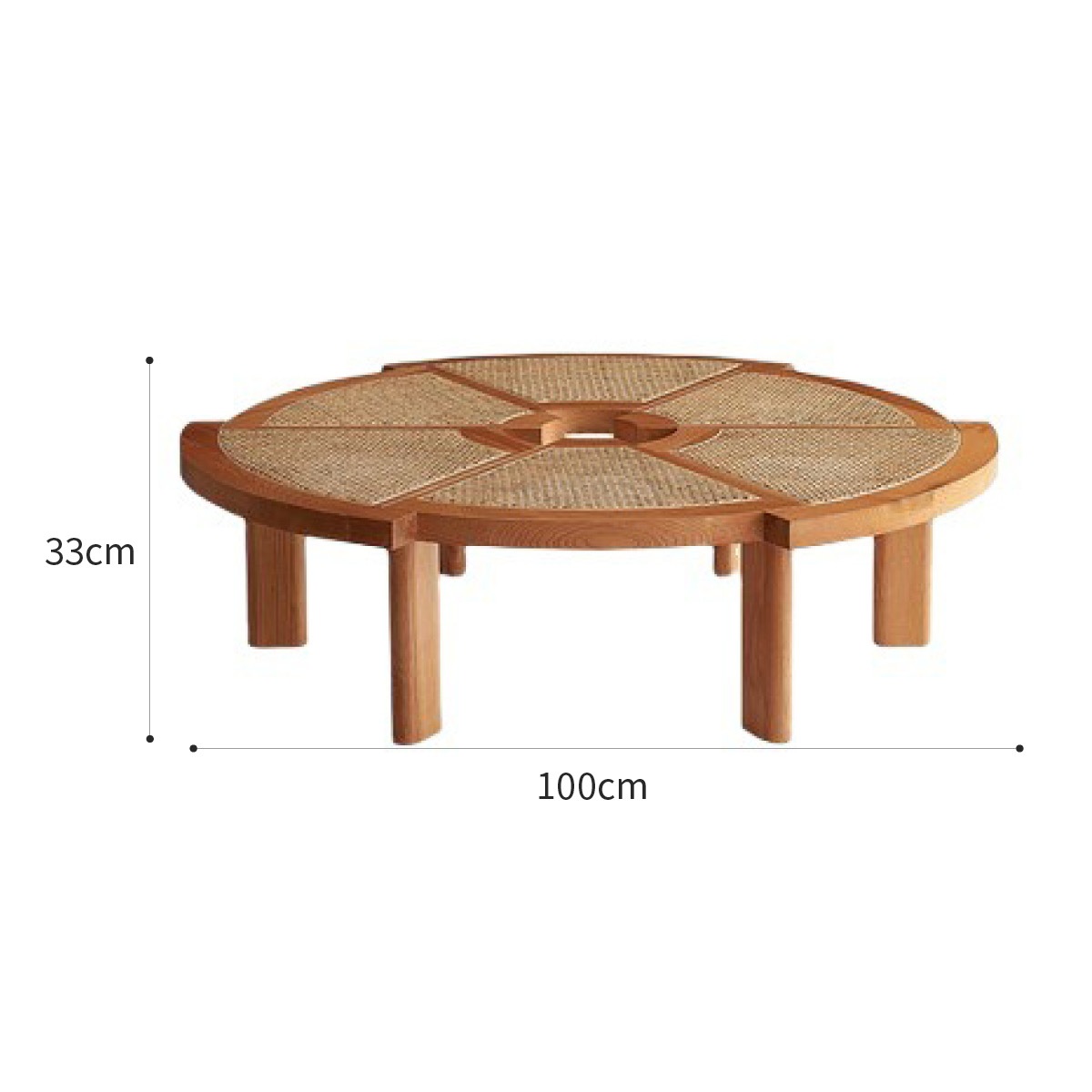 直径100cm] VeroMan ラタンテーブル 木製 テーブル ラタン編み 円形