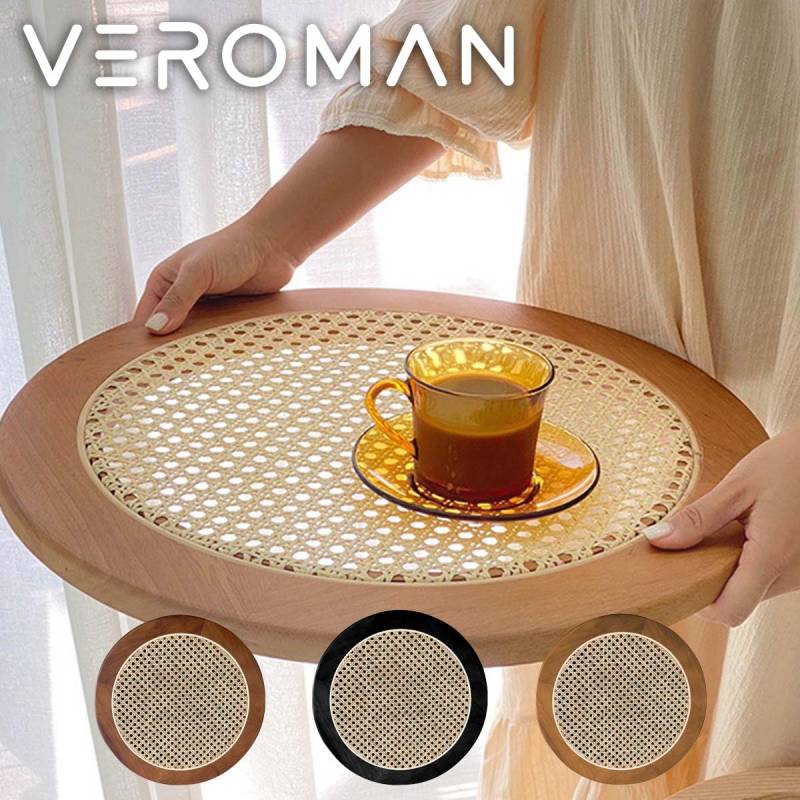 VeroMan ラタン編みトレー ラタン編みおぼん ラタン編み トレー おぼん