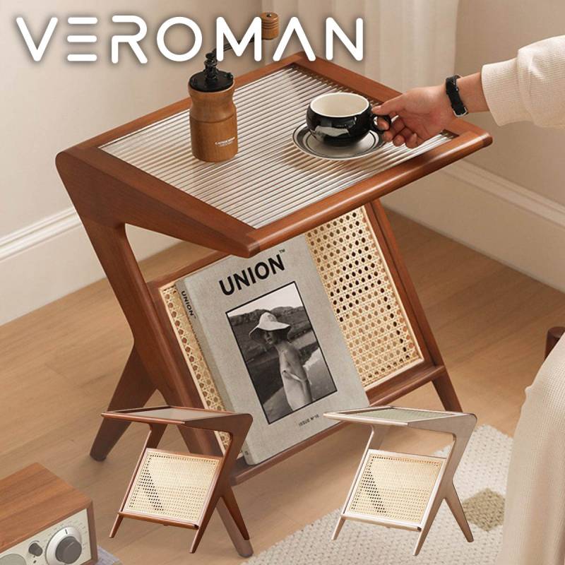 VeroMan ラタン編みサイドテーブル サイドテーブル ソファサイド