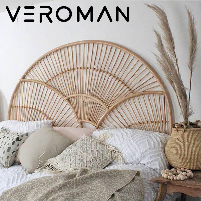 120cm] VeroMan ラタン編み ベッドボード ベットヘッド ベッド
