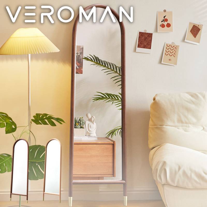 高さ174cm] VeroMan 鏡 ミラー 姿見 木製 モダン レトロ アンティーク