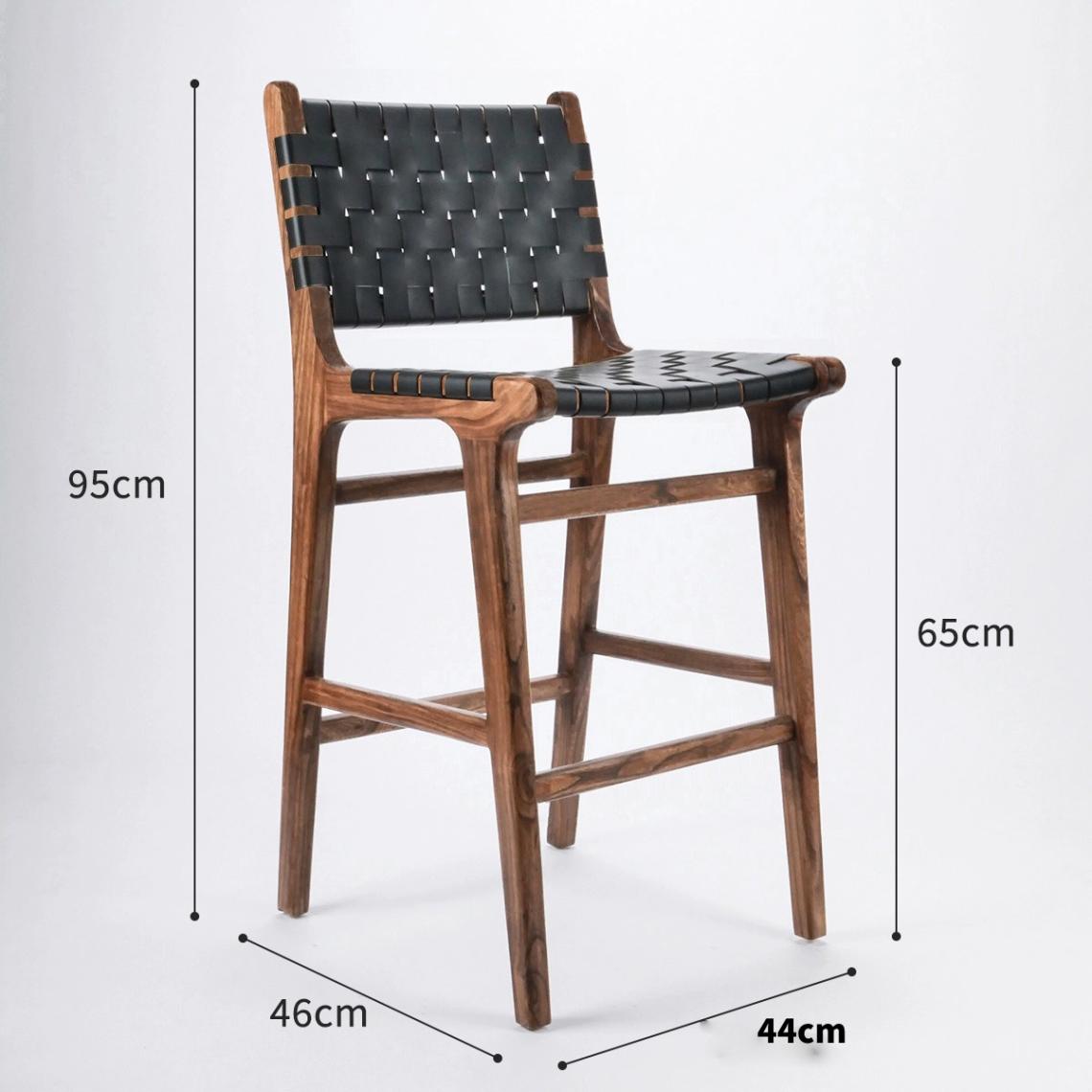 奥行き46x幅44x高さ95cm] VeroMan ラタン編みカウンターチェア