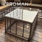 VeroMan テーブル 四角 ダイニングテーブル 単品 アイアン テーブル 机 アウトドア 屋外 プールサイド 韓国インテリア アイロンフレーム[横幅80cm 高さ40cm]