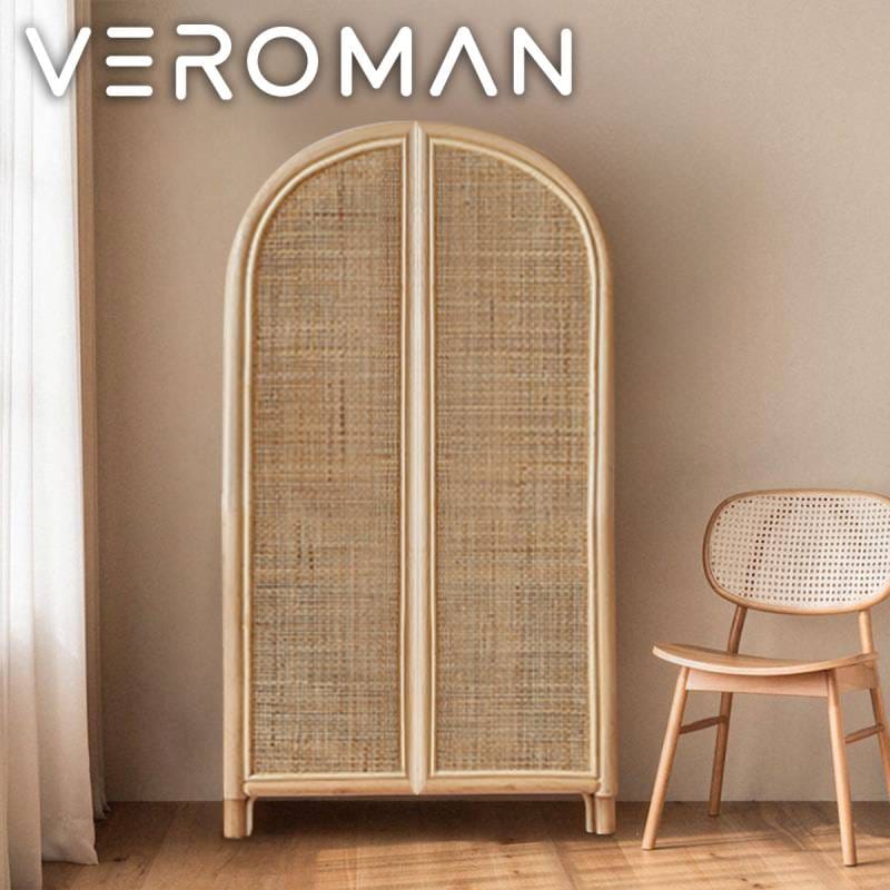 VeroMan ラタンキャビネット 収納ラック 収納棚 ラック 棚 食器棚