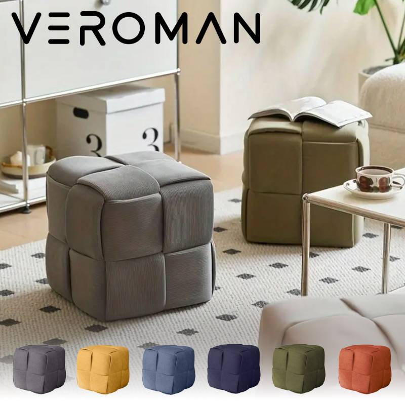 [小] VeroMan キューブスツール キューブ スクエア 足置き オットマン チェア ベンチ シンプル モダン キュート 韓国インテリア 韓国家具 [横幅28cm 高さ28cm]