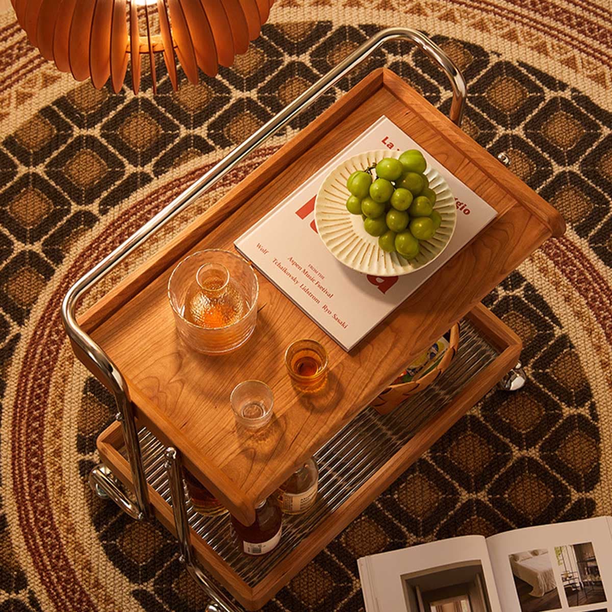 VeroMan サイドテーブル キャスター付き 2段 収納ラック 収納