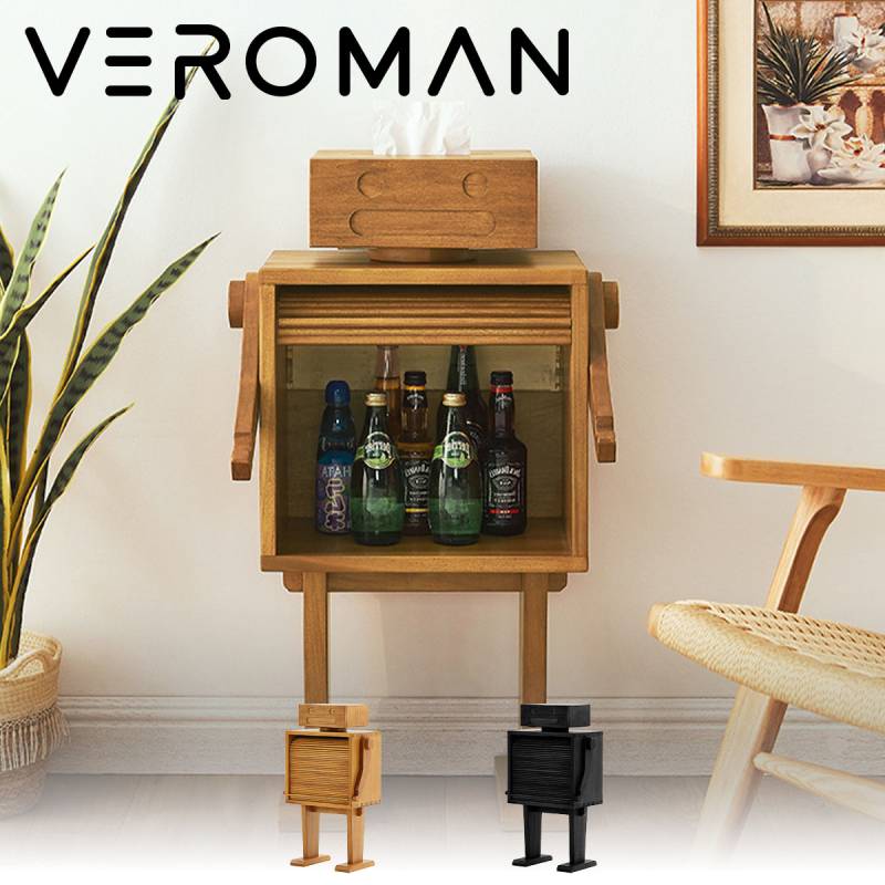 VeroMan 収納棚 キャビネット ティッシュボックス 収納ボックス 扉付き