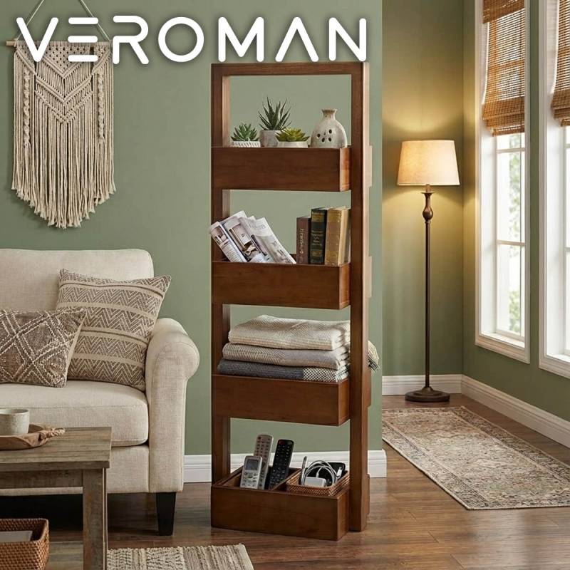 VeroMan 木製 収納ラック 4段 収納棚 多層卓上ラック おしゃれ 雑貨