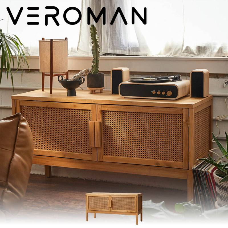 VeroMan テレビ台 木製 木 ラタン編み ラタン 藤 藤編み 収納棚 収納