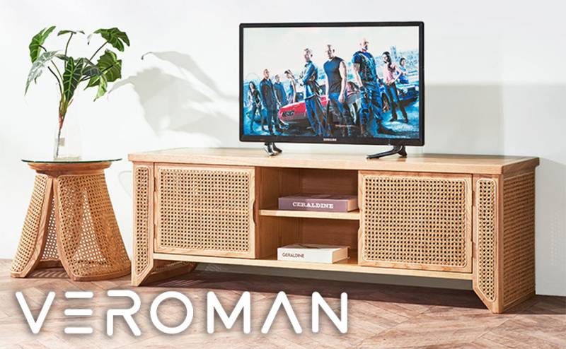VeroMan テレビ台 木製 木 ラタン編み ラタン 藤 藤編み 収納棚 収納