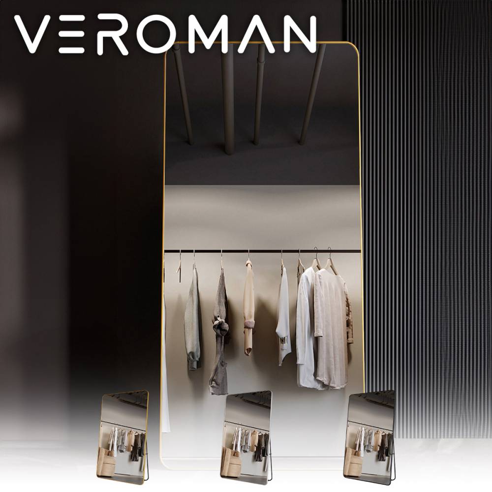 VeroMan ミラー 鏡 全身鏡 姿見 スタンドミラー ジャンボミラー 大型 ビンテージ シンプル おしゃれ 立て掛け 韓国インテリア 韓国家具 [幅100cmx高さ200cm]