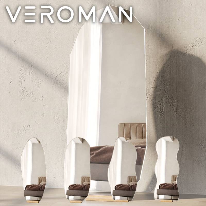 VeroMan ミラー 鏡 全身鏡 姿見 スタンドミラー ジャンボミラー 大型 アンティーク ユニーク ビンテージ シンプル おしゃれ 立て掛け 韓国インテリア 韓国家具 [幅70cm 高さ170cm]