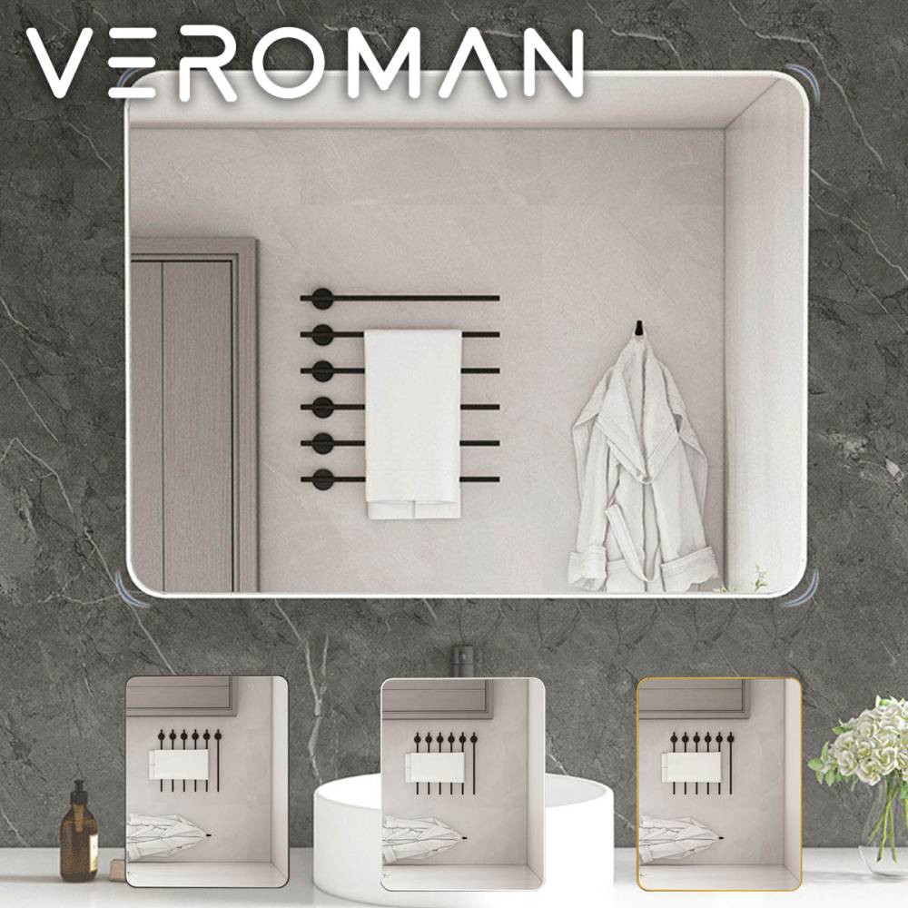 VeroMan ミラー 鏡 壁掛けミラー 壁掛け 洗面所 玄関 アンティーク ビンテージ シンプル おしゃれ 立て掛け 韓国インテリア 韓国家具 [幅80cm 高さ100cm]