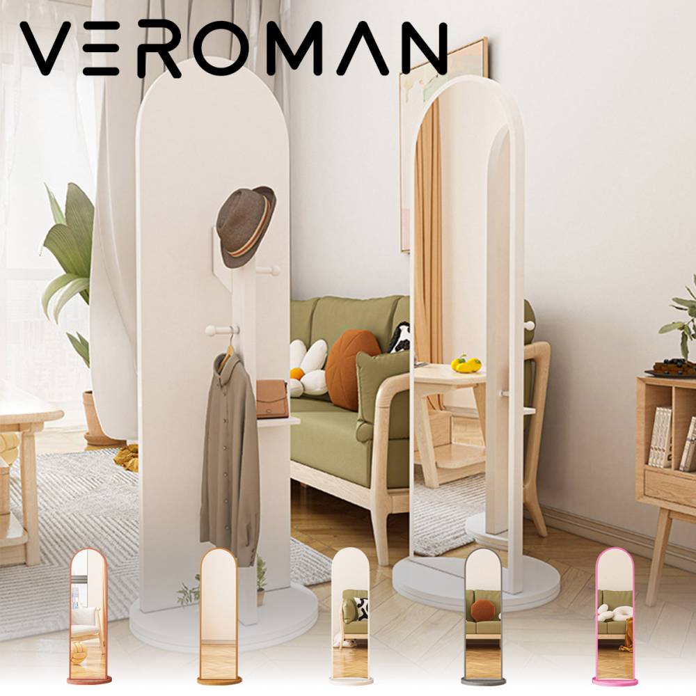 VeroMan ミラー 鏡 全身鏡 姿見 スタンドミラー ジャンボミラー 大型 小物置き 収納ラック 棚 見せる収納 立て掛け 韓国インテリア 韓国家具 [幅30cmX高さ165cm]