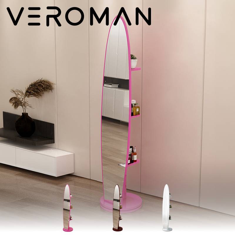 収納機能付き] VeroMan ミラー 鏡 全身鏡 姿見 スタンドミラー