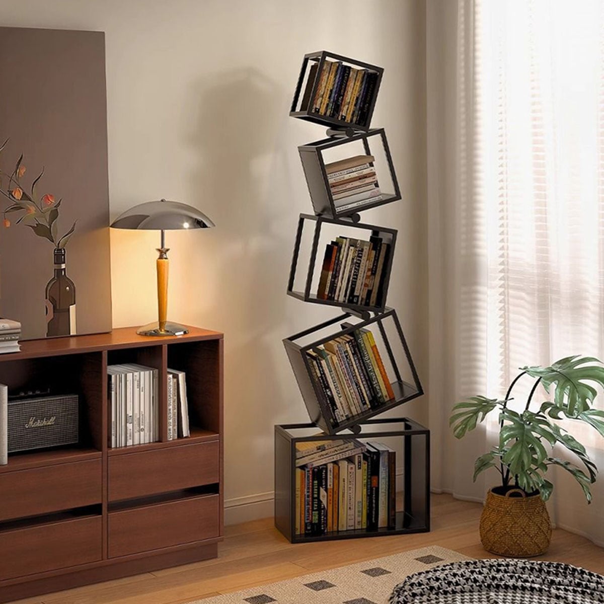 VeroMan 本棚 ブックラック ブックシェルフ 小物置き 見せる収納 棚 縦