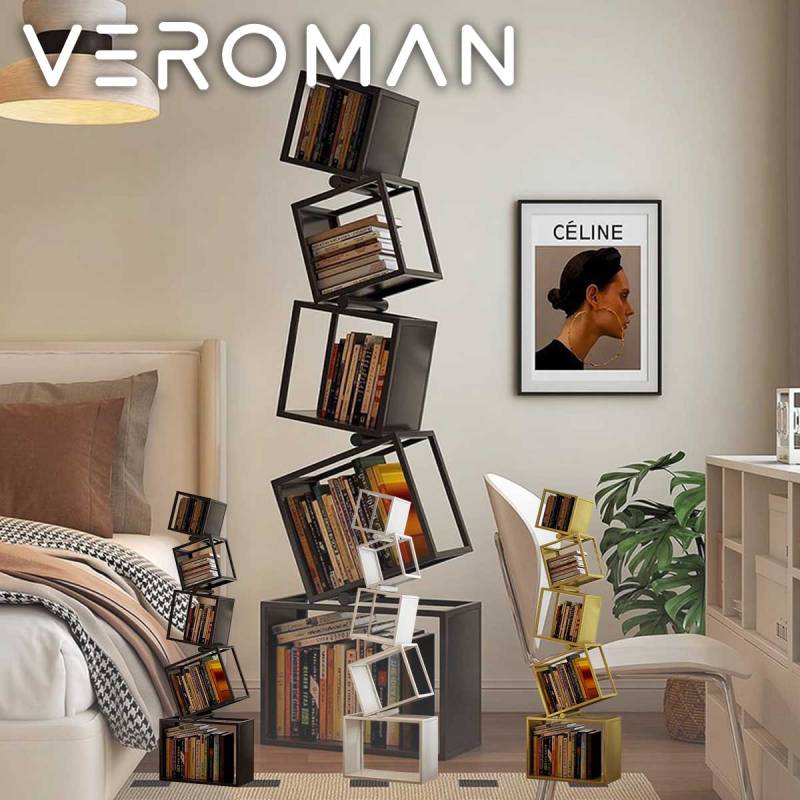 VeroMan 本棚 ブックラック ブックシェルフ 小物置き 見せる収納 棚 縦