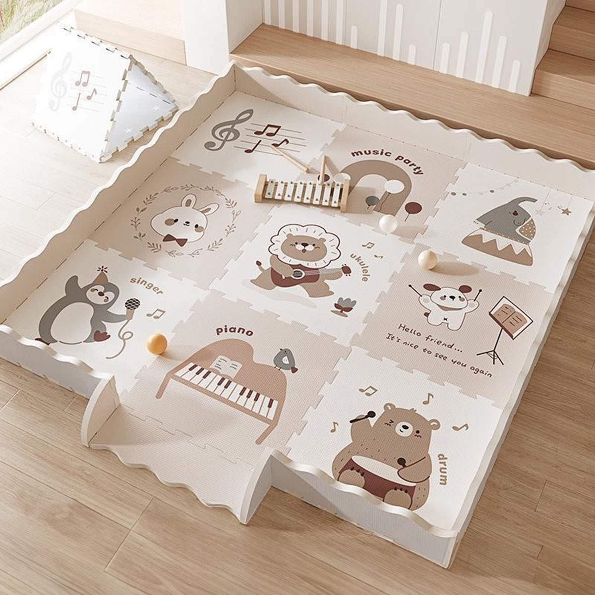 BROM プレイマット 楽天市場】プレイマット シームレス 折りたたみ 4段 ベビー 200