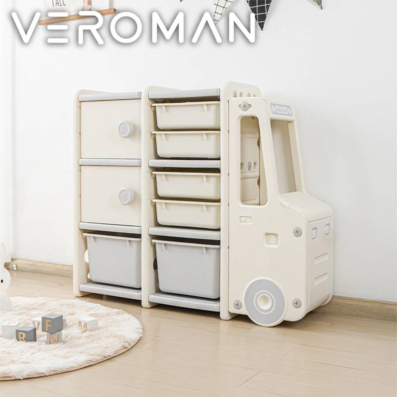 3段 2列] VeroMan キッズ収納ラック 収納ラック トラック型 衣装棚 