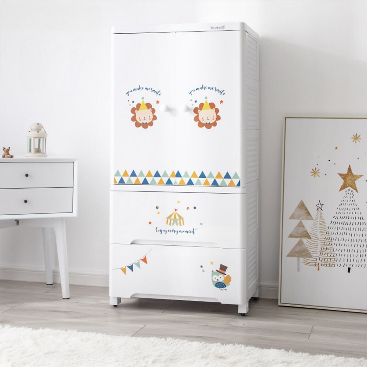 VeroMan キッズ収納ラック 衣装棚 クローゼット アニマル 動物 ベビー