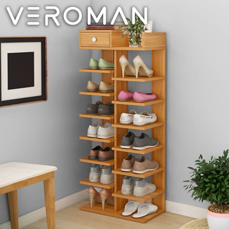 8段] VeroMan シューズラック 靴棚 シューズシェルフ 下駄箱 靴置き