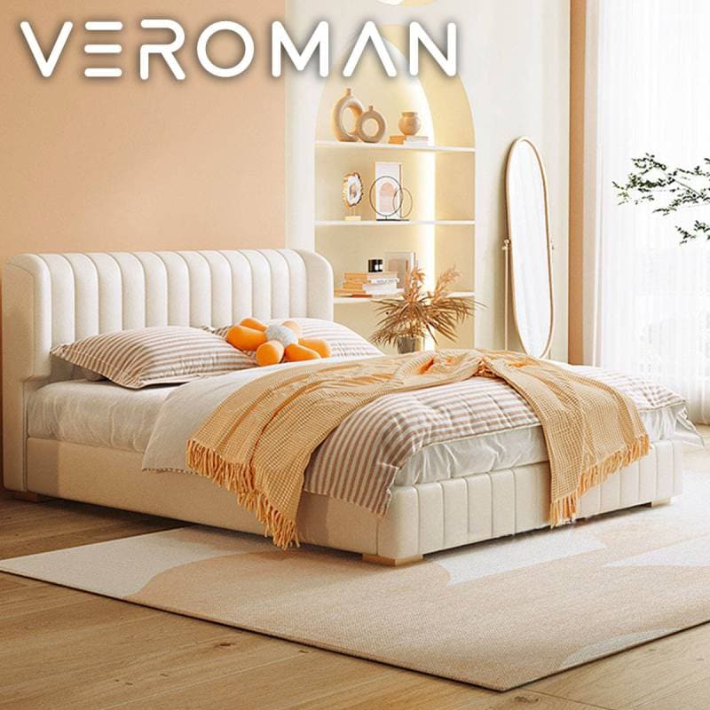 ワイドダブル]VeroMan 大容量収納付き安定性抜群ベッド 収納ベッド