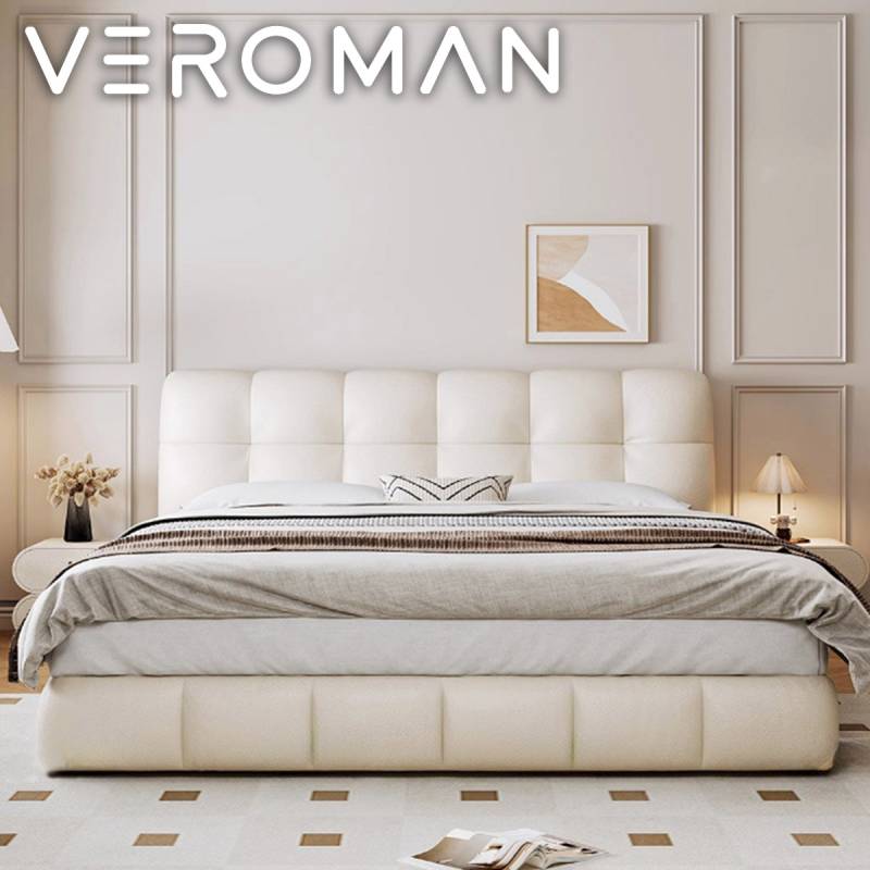 ワイドダブル]VeroMan ベッド 収納ベッド ラック ふわふわ感が心地よい