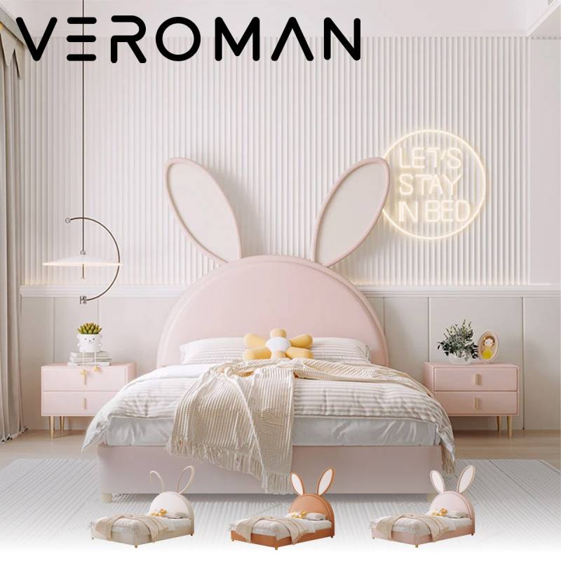 セミダブル]VeroMan かわいいベッド うさ耳付き デザイン 高級 ベッド 