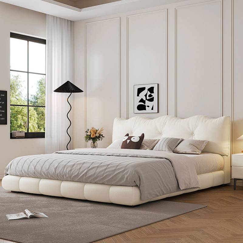 ワイドダブル]VeroMan 優雅な波打つカーブで贅沢に包むベッド 寝室