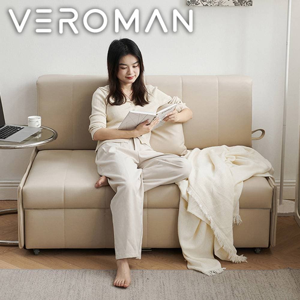 VeroMan コンパクトな収納付きソファベッド 使いやすい3段切替 韓国インテリア [高さ83cm×幅95cm]
