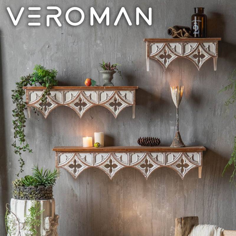 大・3個入り] VeroMan 壁掛け 飾り棚 壁に付けられる 家具 収納 収納棚