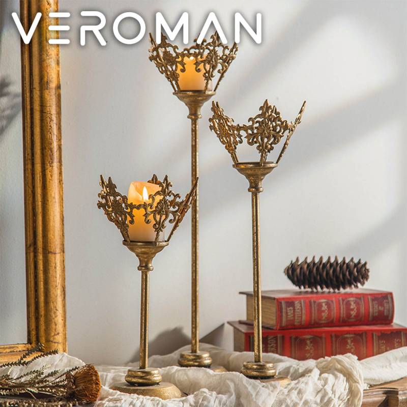 3個セット] VeroMan キャンドルホルダー キャンドルスタンド 王冠