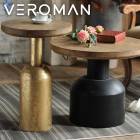 [2個セット] VeroMan ローテーブル サイドテーブル 木製 センターテーブル ローデスク 机 モダン 一人暮らし リビング 円形テーブル 韓国インテリア
