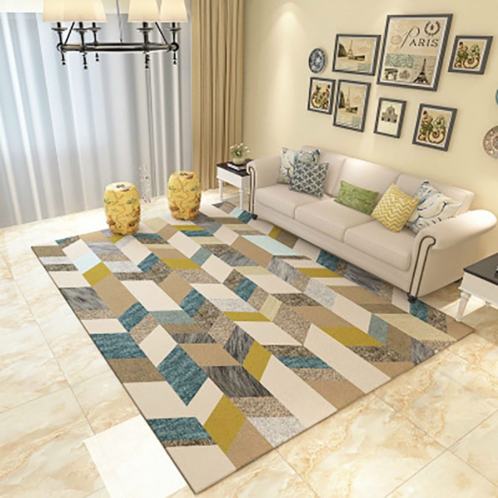 180CM×240CM] VeroMan ラグ 幾何デザイン カラフルアクセント 柔らか