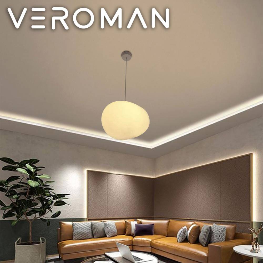 [31cm] VeroMan 丸みを帯びた石のようなデザイン シーリングライト ころんとした卵型 ペンダントライト 見る角度により表情を変える 照明 シンプル モダン 韓国インテリア