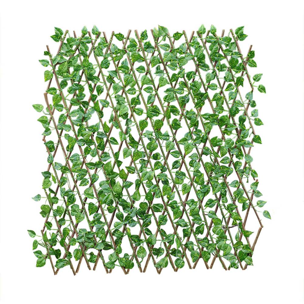 [40cm×24cm] VeroMan 伸縮 グリーンフェンス 柵 花壇 リーフラティス ベランダ 目隠し 緑のカーテン 日よけ サンシェード