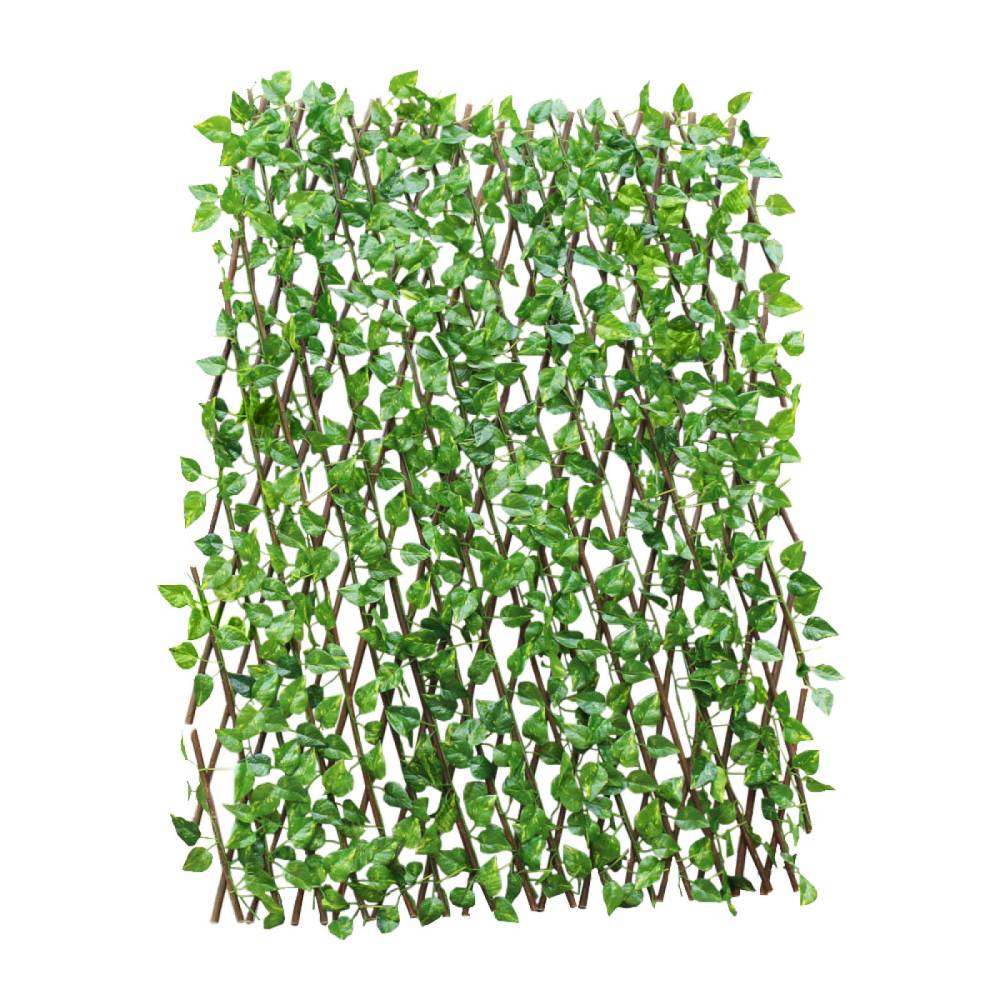 [70cm×24cm] VeroMan 伸縮 グリーンフェンス 柵 人工観葉植物 ガーデンフェンス 花壇 ベランダ 目隠し 緑のカーテン 日よけ サンシェード
