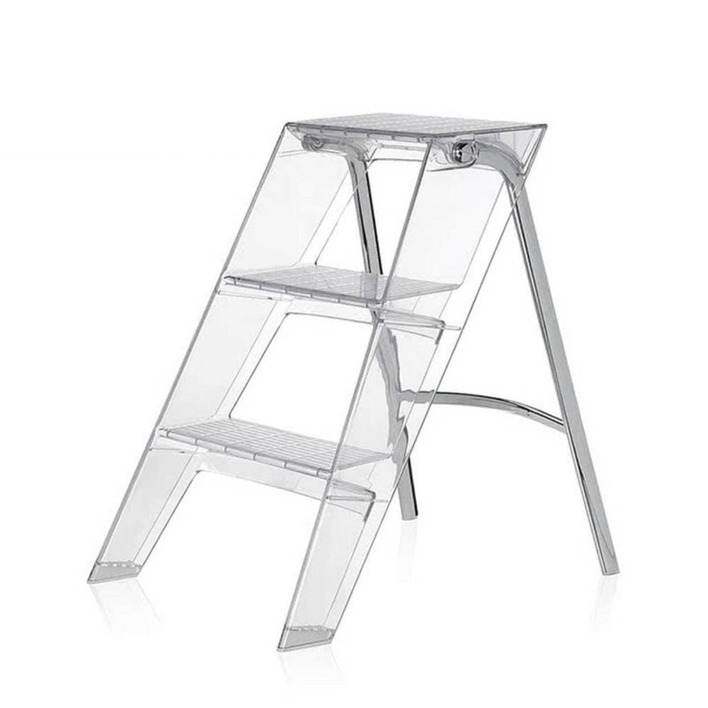 VeroMan クリア脚立 透き通る輝きが映える クリア脚立 折りたたみ式 踏み台 ステップ 3段 アクリル 梯子 凛とした佇まいが魅せるモダンデザイン 韓国インテリア