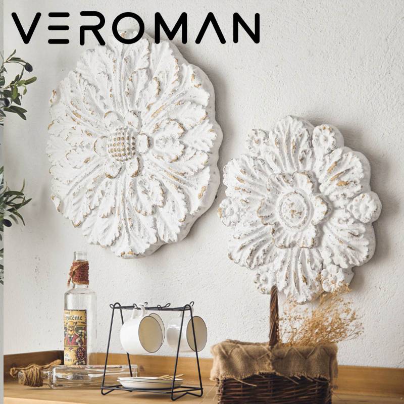 2個セット] VeroMan 彫花装飾 壁掛けアート 美しいアンティーク調の