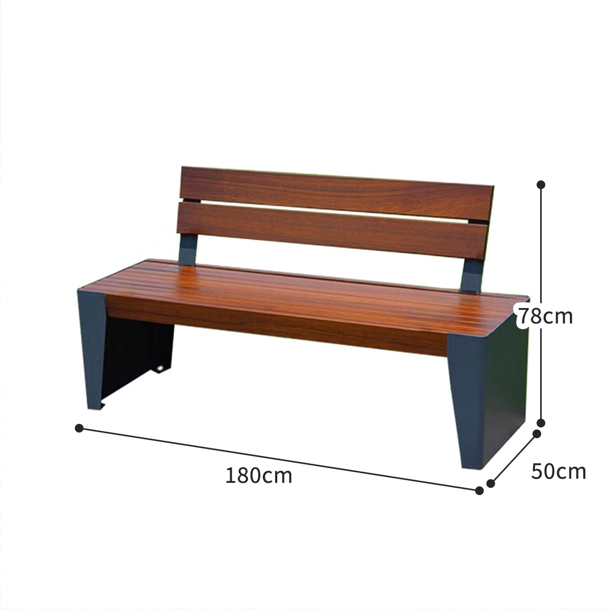 VeroMan 木製 ベンチ 背もたれ付き 長椅子 肘掛け付き 快適設計 耐久性